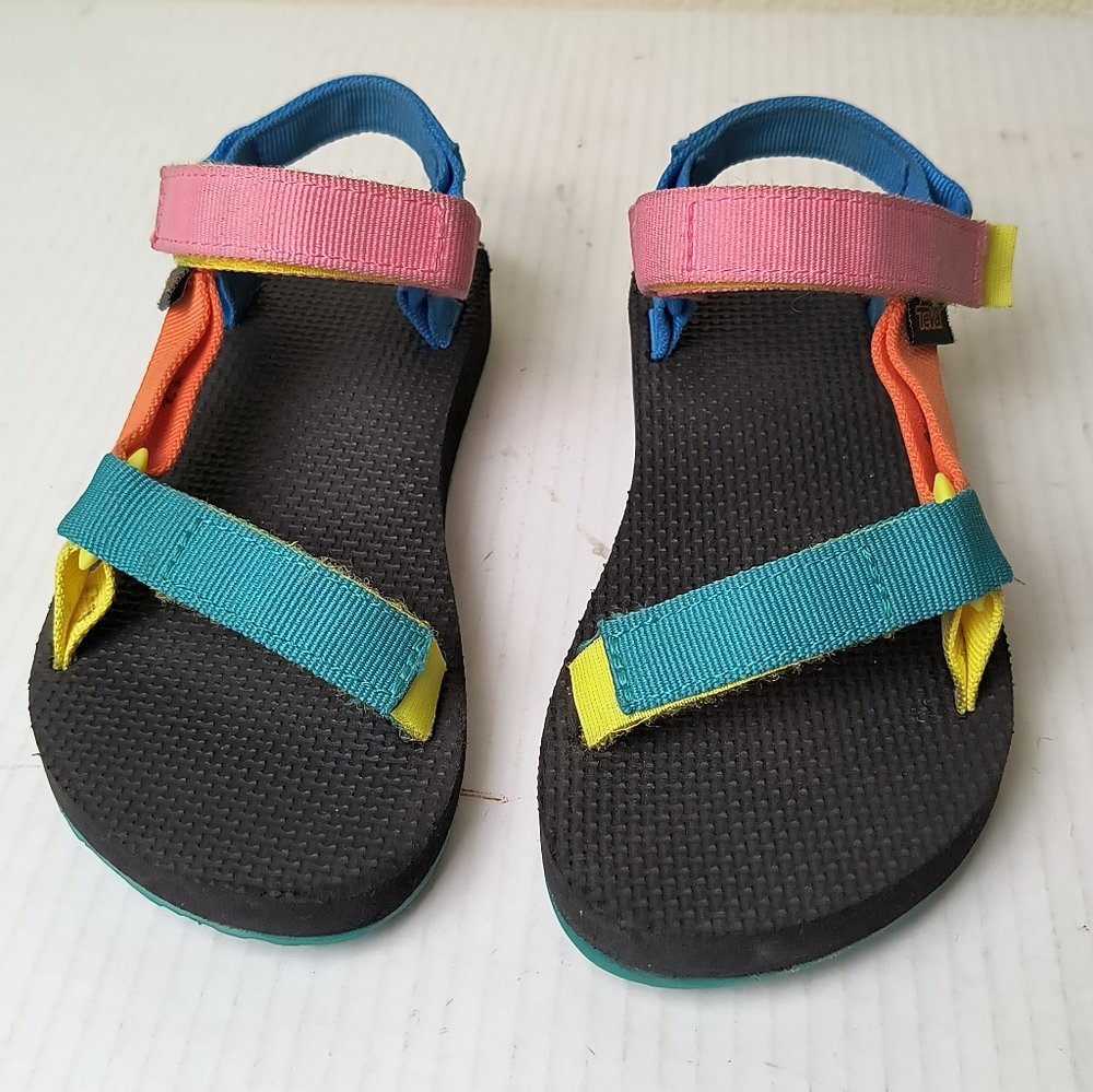 Teva Original Universal Colorful Little Girl Size 2 Sandals - Picture 3 of 11